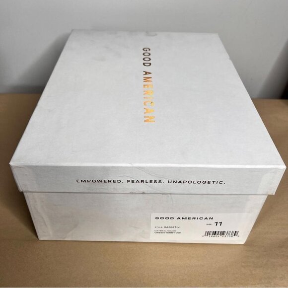 Good American Womens Size 11 Green Terry Kickstand Mules Open Toed Sandals NEW - Picture 12 of 14